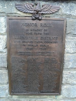 Keedysville District World War II Memorial. Click for full size. Keedysville District World War II Memorial image. Click for full size.