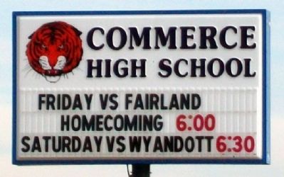 Commerce High School Sign image. Click for full size.