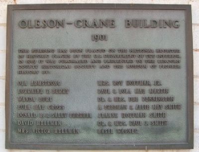 Oleson-Crane Building Marker. Click for full size. Oleson-Crane Building Marker image. Click for full size.