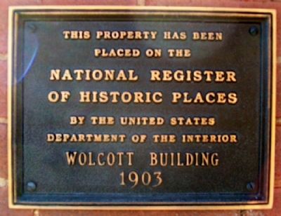 Wolcott Building Marker image. Click for full size.