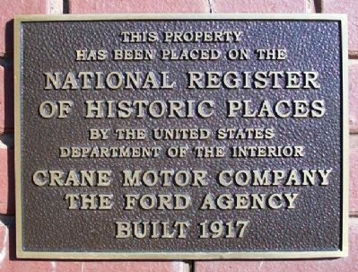 Crane Motor Company Marker image. Click for full size.