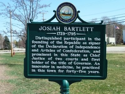 Josiah Bartlett Marker. Click for full size. Josiah Bartlett Marker image. Click for full size.