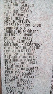 Lincoln County War Memorial Honor Roll. Click for full size. Lincoln County War Memorial Honor Roll image. Click for full size.