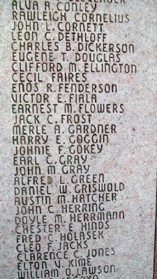 Lincoln County War Memorial Honor Roll. Click for full size. Lincoln County War Memorial Honor Roll image. Click for full size.