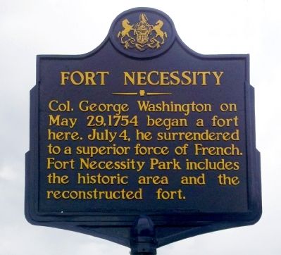 Fort Necessity Marker. Click for full size. Fort Necessity Marker image. Click for full size.