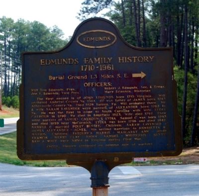 Edmunds Family History Marker (obverse) image. Click for full size.