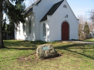 First Foreign Mission School Marker in front of St. Peter's Lutheran Church image. Click for full size.