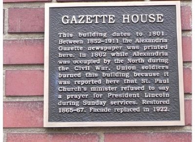 Gazette House Marker. Click for full size. Gazette House Marker image. Click for full size.