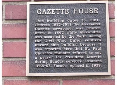 Gazette House Marker image. Click for full size.