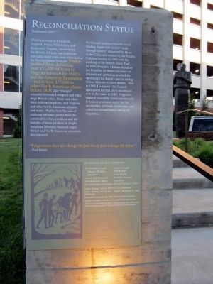 Reconciliation Statue Marker (east panel) image. Click for full size.