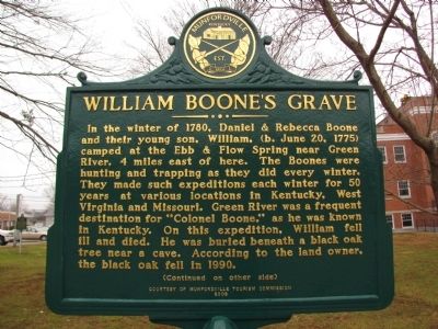 William Boone's Grave Marker. Click for full size. William Boone's Grave Marker image. Click for full size.
