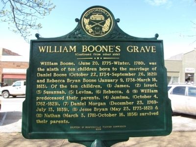 William Boone's Grave Marker image. Click for full size.