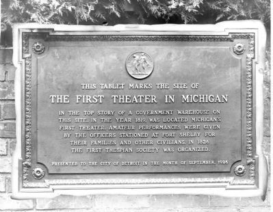 The First Theater in Michigan Marker image. Click for full size.