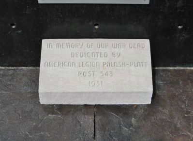 American Legion Dedication Stone. Click for full size. American Legion Dedication Stone image. Click for full size.