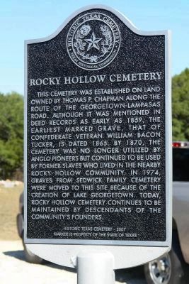 Rocky Hollow Cemetery Marker image. Click for full size.