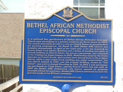 Bethel African Methodist Episcopal Church Marker image. Click for full size.