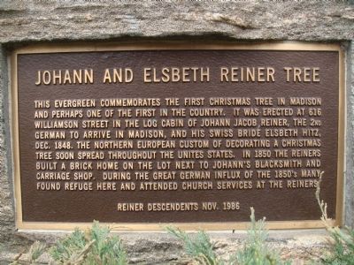Johann and Elsbeth Reiner Tree Marker image. Click for full size.