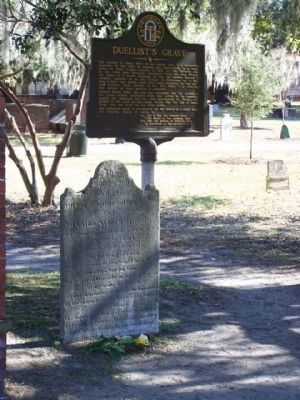 Colonial Park, headstone for Lieutenant Wilde near the Duelist's Grave Marker image. Click for full size.