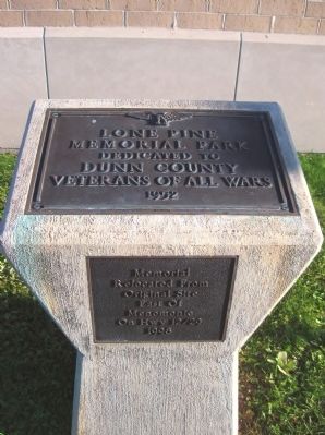 Dunn County Veterans Memorial Marker image. Click for full size.