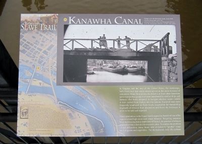 Kanawha Canal Marker (left panel) image. Click for full size.