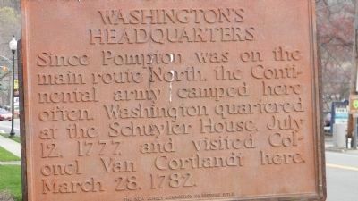 Close up of the Original Washington’s Headquarters Marker. Click for full size. Close up of the Original Washington’s Headquarters Marker image. Click for full size.