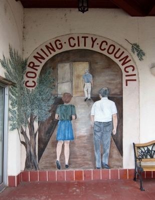 Trompe L'oeil entrance to the Corning City Hall (Solano Street side) image. Click for full size.