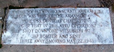 USS Gunboat Charleston Memorial. Click for full size. USS Gunboat Charleston Memorial image. Click for full size.
