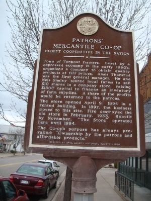 Patrons' Mercantile Co-op Marker image. Click for full size.