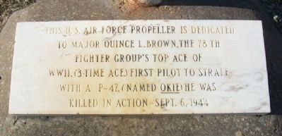 Major Quince L. Brown, USAAF Memorial image. Click for full size.