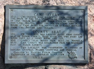 Camp Avery / County Seat Marker image. Click for full size.