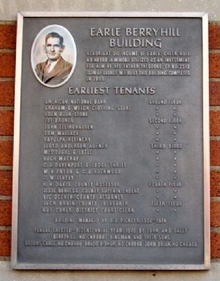 Earle Berryhill Building Marker image. Click for full size.
