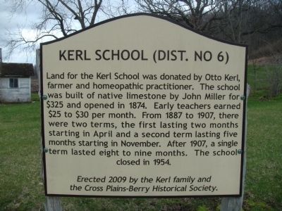 Kerl School Marker. Click for full size. Kerl School Marker image. Click for full size.