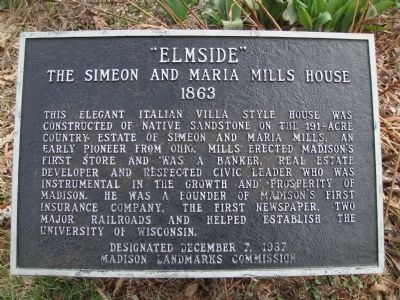 "Elmside" Marker. Click for full size. "Elmside" Marker image. Click for full size.