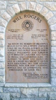 Will Rogers Memorial Marker image. Click for full size.