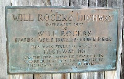 Will Rogers Highway Marker. Click for full size. Will Rogers Highway Marker image. Click for full size.