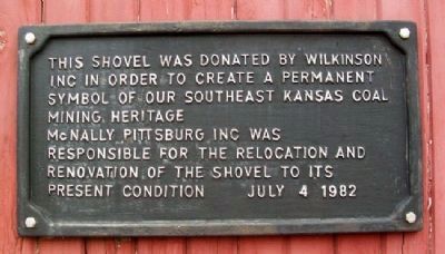 Wilkinson Coal Company Steam Shovel Marker. Click for full size. Wilkinson Coal Company Steam Shovel Marker image. Click for full size.