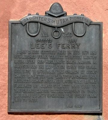 Lee's Ferry Marker. Click for full size. Lee's Ferry Marker image. Click for full size.