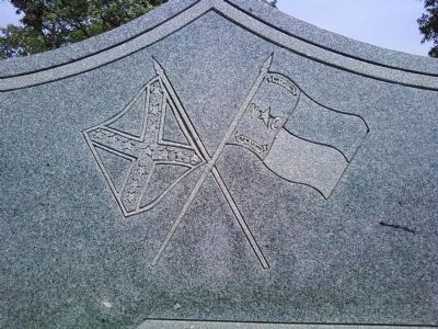 Crossed flags on the North Carolina Troops Marker image. Click for full size.
