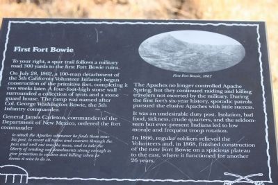 First Fort Bowie Marker image. Click for full size.