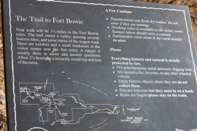 The Trail to Fort Bowie Marker image. Click for full size.