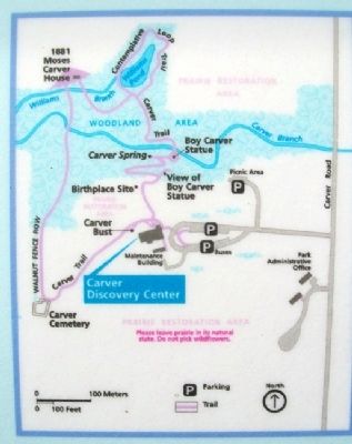 Map on George Washington Carver NM Marker image. Click for full size.