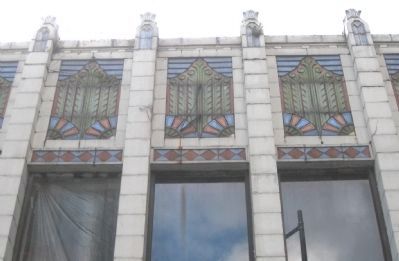 Power Block - colored terra cotta at roofline. Click for full size. Power Block - colored terra cotta at roofline image. Click for full size.