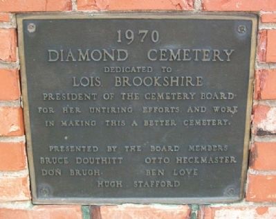 Lois Brookshire Memorial Marker. Click for full size. Lois Brookshire Memorial Marker image. Click for full size.