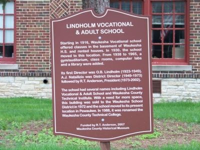Lindholm Vocational & Adult School Marker. Click for full size. Lindholm Vocational & Adult School Marker image. Click for full size.