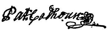 Patrick Calhoun Signature image. Click for full size.