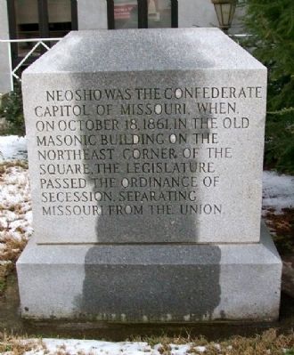 Confederate Capitol of Missouri Marker. Click for full size. Confederate Capitol of Missouri Marker image. Click for full size.