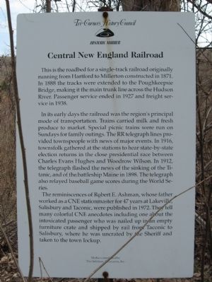 Central New England Railroad Marker. Click for full size. Central New England Railroad Marker image. Click for full size.