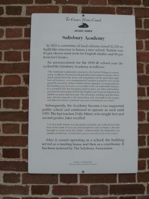 Salisbury Academy Marker image. Click for full size.