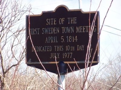 Site of the First Sweden Town Meeting Marker image. Click for full size.