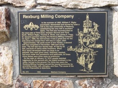 Rexburg Milling Company Marker image. Click for full size.